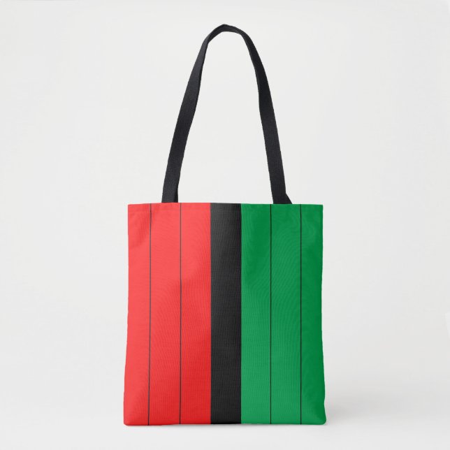 Bolsa Tote Kwanzaa Red Black Green Kinara Padrão Striped (Frente)
