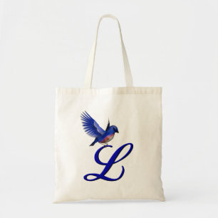 Bolsa Tote L Inicial do Monograma do Bluebird