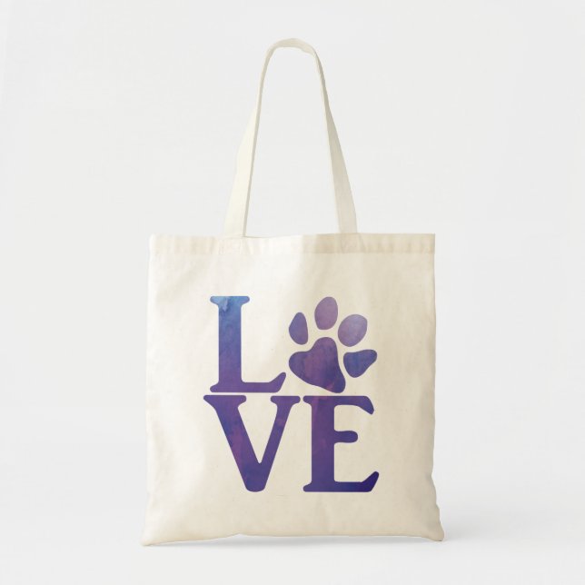 Bolsa Tote L-paw-VE Classic Watercolor Purple (Frente)