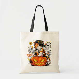 Bolsa Tote L&S Hip Hop Gato Calico Halloween