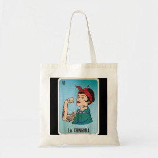 Bolsa Tote La Chingona Mexicana Slang Chicano Bingo Cards