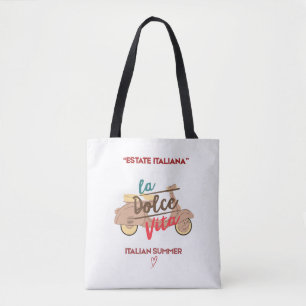Bolsa Tote La Dolce Vita Estate Italiana Scooter Luxo