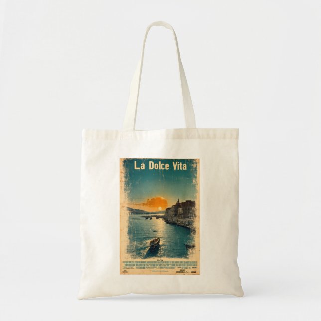 Bolsa Tote . La Dolce Vita - Inspired by 1960s Posters (Frente)
