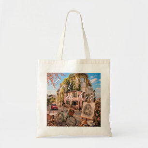 Bolsa Tote La Vie En Rose Paris Montmartre Café Ilustração