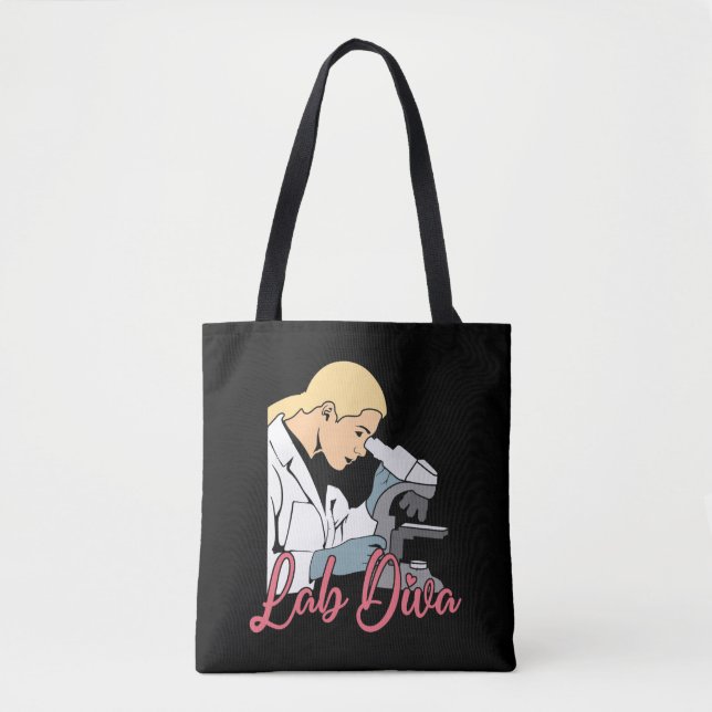Bolsa Tote Lab Diva Chemist Laboratory Technician Science (Frente)