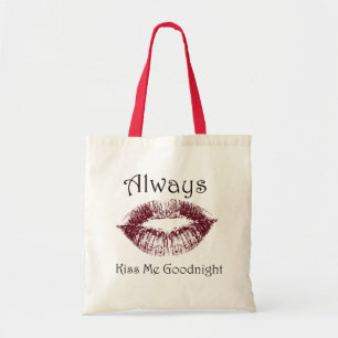 Bolsa Tote Lábios Beije-me Sempre à Noite