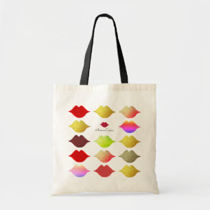 Bolsa Tote lábios coloridos elegantes para o saco. bocas col