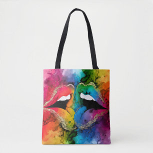 Bolsa Tote Lábios de Abstrato vibrantes