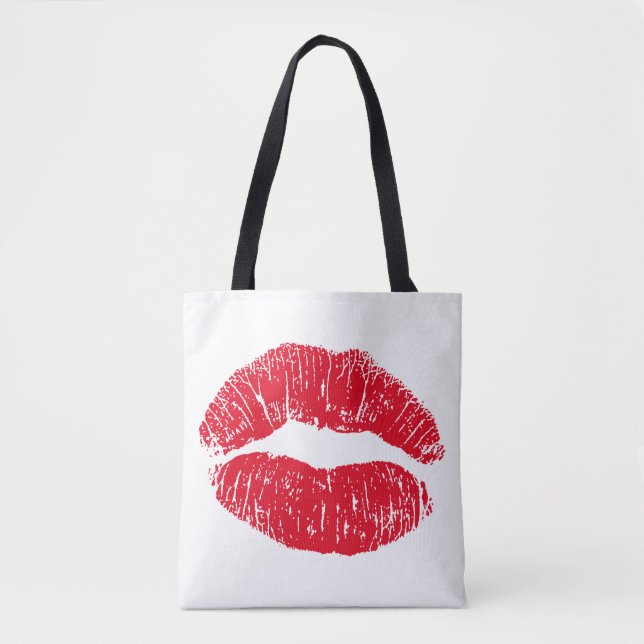 Bolsa Tote Lábios de beijos vermelhos (Frente)