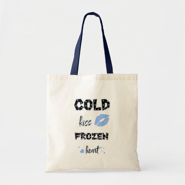 Bolsa Tote Lábios e corações azuis (Frente)