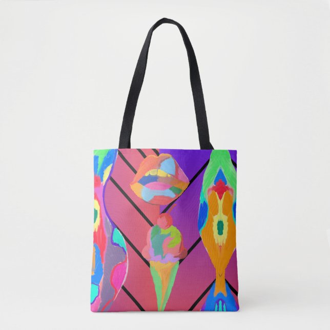 Bolsa Tote lábios e sorvete (Frente)