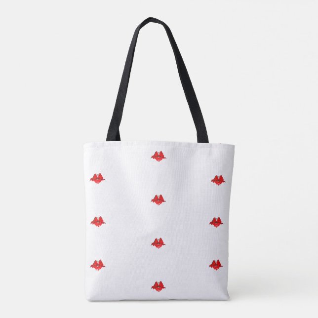 Bolsa Tote Lábios vermelhos de aquarela (Verso)