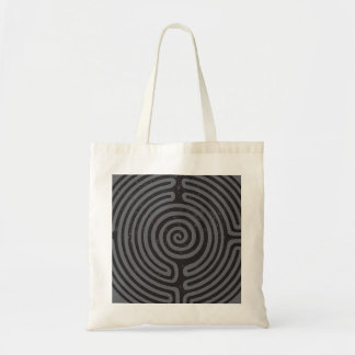 BOLSA TOTE LABIRINTO CIRCULAR DE ARTE FINA EM CINZA