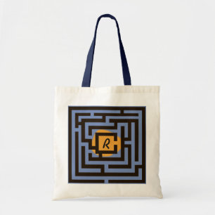 Bolsa Tote Labirinto colorido com a laranja feita sob