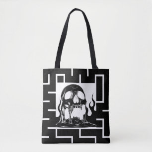 Bolsa Tote Labirinto de Caveira do Inferno Gótico