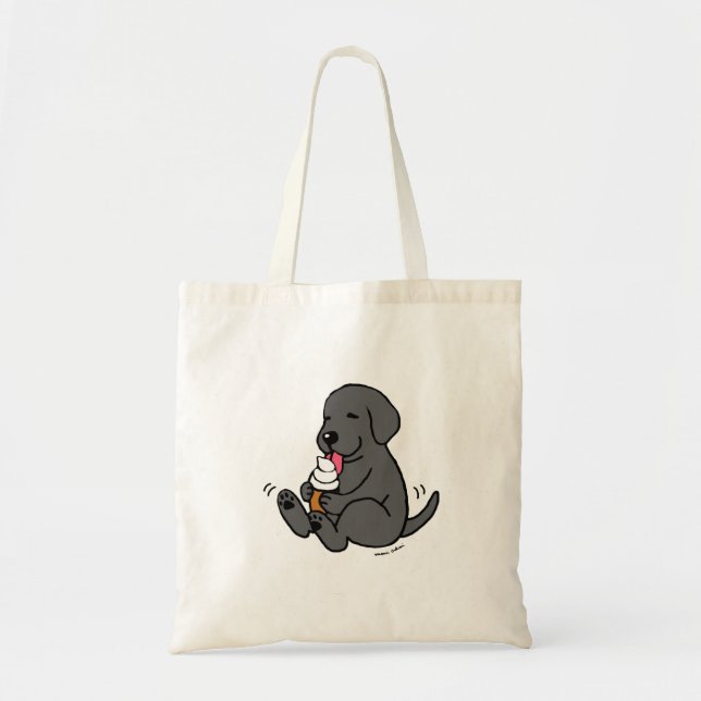 Bolsa Tote Laboratório preto que lambe o sorvete (Frente)