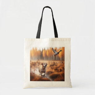 Bolsa Tote Labrador/cão na caça ao pato de outono