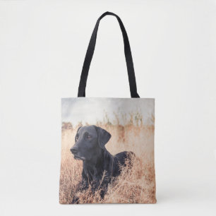Bolsa Tote Labrador Preto De Grama Seca