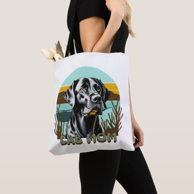 Bolsa Tote Labrador Preto | Mãe de Lab e Amante de Cachorro (Close Up)