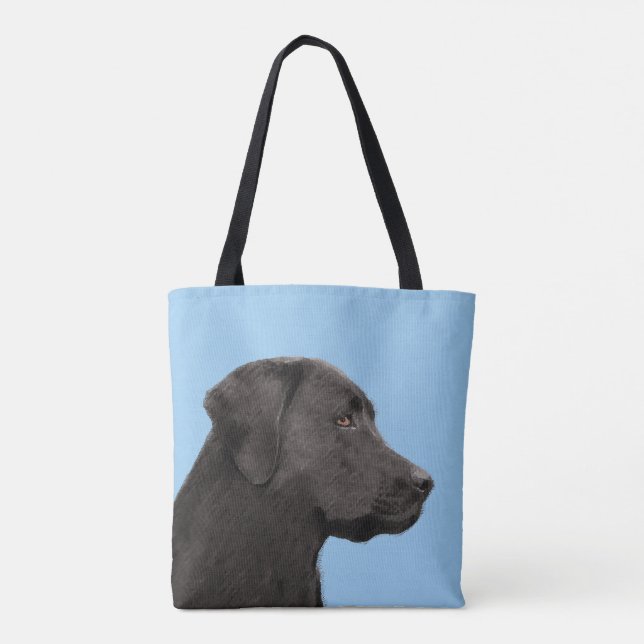 Bolsa Tote Labrador Retriever Black Pintura Original (Verso)