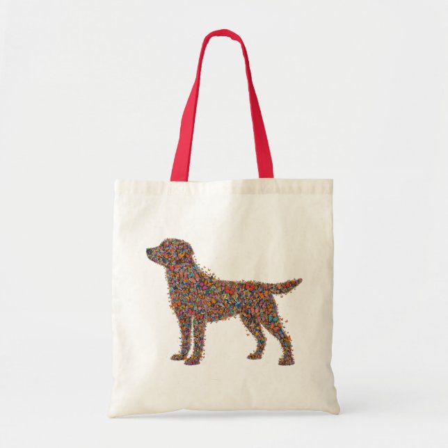 Bolsa Tote Labrador Retriever Butterfly Silhouette Dog Lover  (Frente)