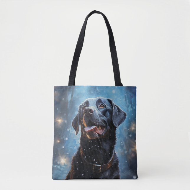 Bolsa Tote Labrador Retriever preto (Frente)