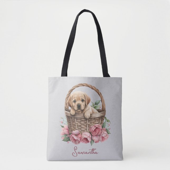 Bolsa Tote Labrador Retriever Puppy Blue (Frente)
