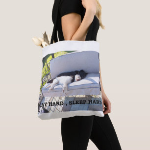 Bolsa Tote Labrador Retriever Trabalha Duro Dorme Duro
