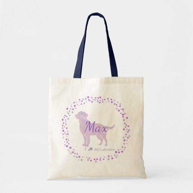 Bolsa Tote Labrador Tote Bag - Presente de Lavanda Personaliz (Frente)
