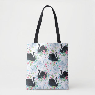 Bolsa Tote Laca de cisne branca e preta, de cor aquosa, sem s