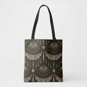 Bolsa Tote Lace antigo, padrão geométrico sem costura.