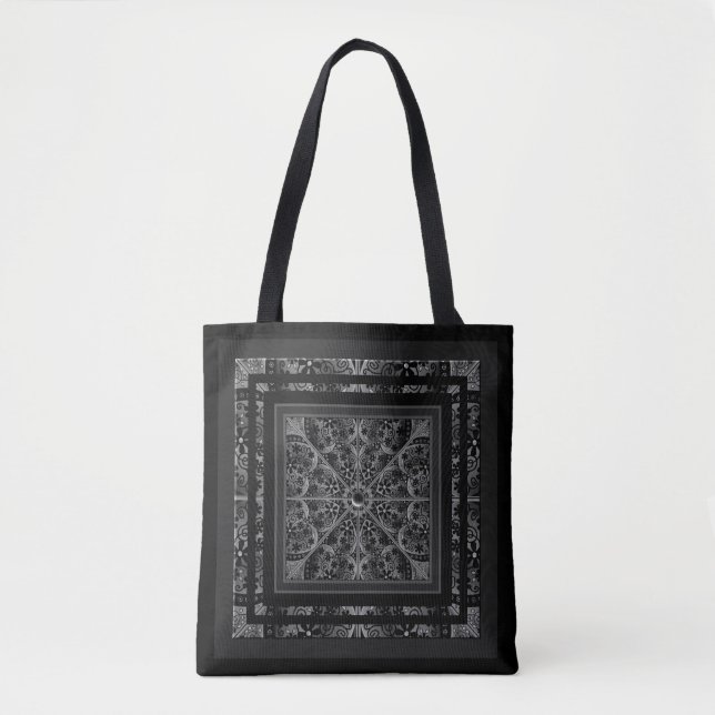 Bolsa Tote Lace cerâmico Preto (Frente)