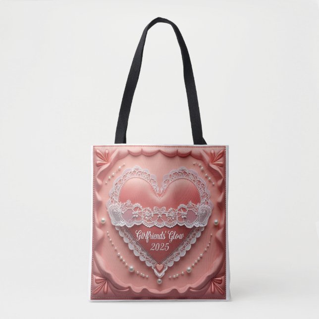 Bolsa Tote Lace Heart Suede (Frente)
