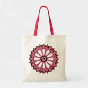 Bolsa Tote Lace Rosa Yin Yang Mandala Flower Bag