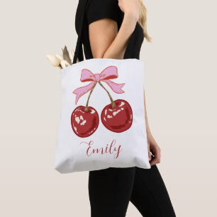 Bolsa Tote Laço Cereja Coquette Personalizado