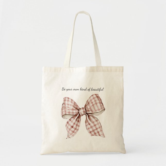Bolsa Tote Laço Creme Vermelho (Frente)