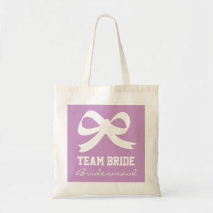 Bolsa Tote Laço de arco de noiva e madrinha em equipe roxo la