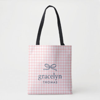 Bolsa Tote Laço de Ginga Rosa Pétala Monograma