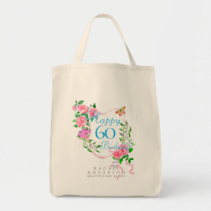 Bolsa Tote Laço de Rosa Rosa Aniversário de 60 anos