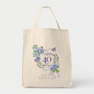 Bolsa Tote Laço Rosa Azul Aniversário de 40 anos