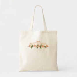 Bolsa Tote Laço rosa coquete floral motivacional