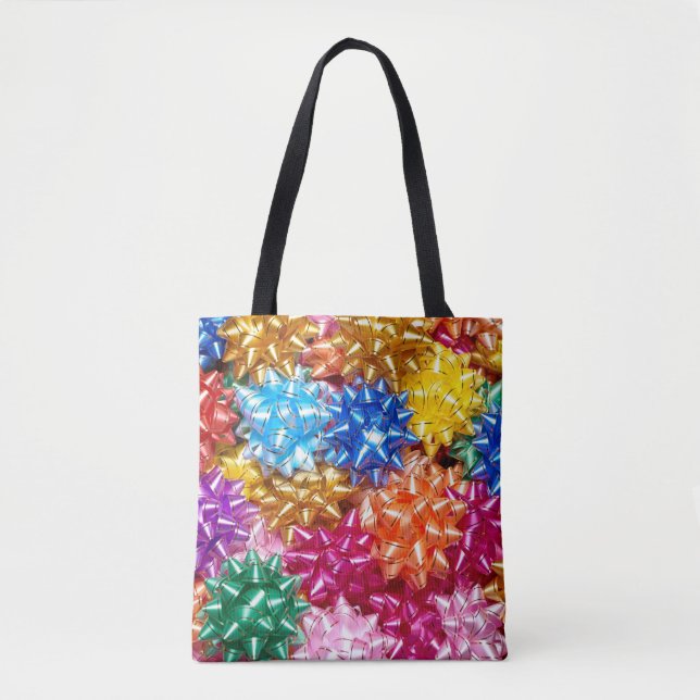 Bolsa Tote Laços de presente coloridos para festa (Frente)