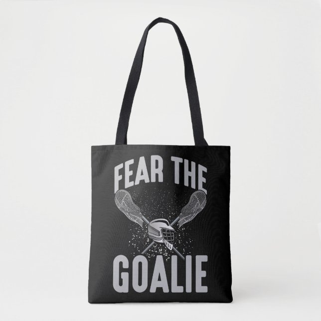 Bolsa Tote Lacrosse Player Lax Goalie Stick Diversão Esportiv (Frente)