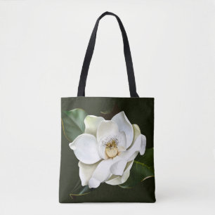 Bolsa Tote Lado a fundo verde da Magnolia Branca