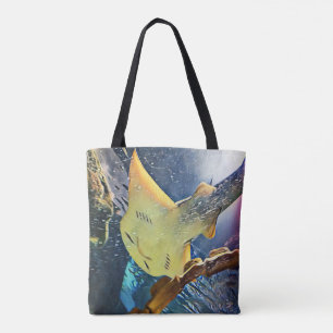 Bolsa Tote Lado de baixo artístico legal da arraia-lixa