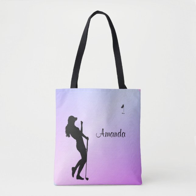 Bolsa Tote Lady Golfer Purple Personal (Frente)