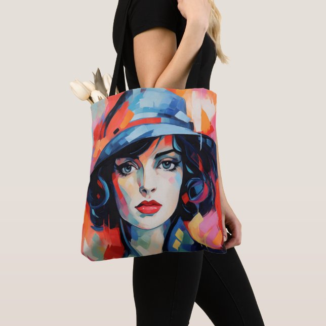 Bolsa Tote Lady in Hat Fauvism (Close Up)