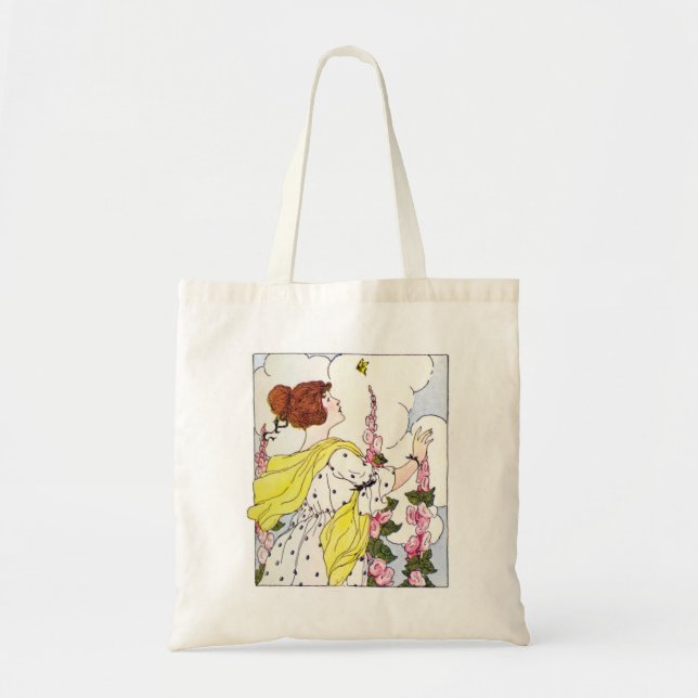 Bolsa Tote Lady in Hollyhock Garden (Frente)