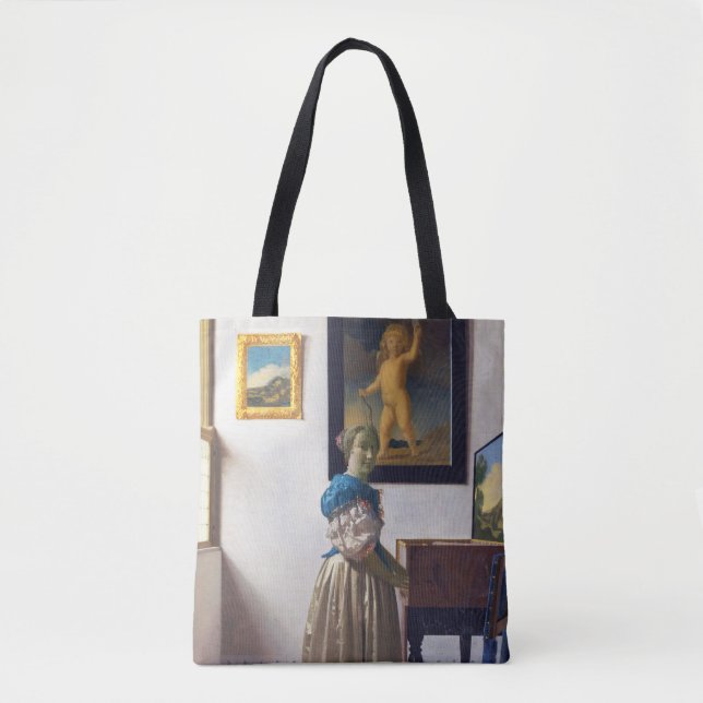 Bolsa Tote Lady Standat a Virginal, Johannes Vermeer (Frente)
