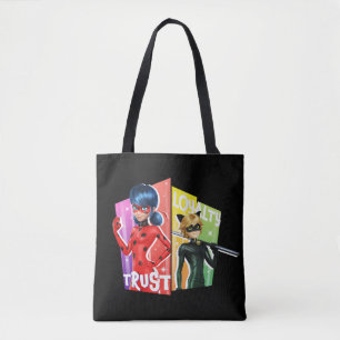 Bolsa Tote Ladybug e Cat Noir   Confiança e lealdade